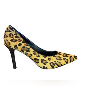 Lauren Ralph Lauren Sabrina Leopard Print Pumps in Brown Calf Hair Leather